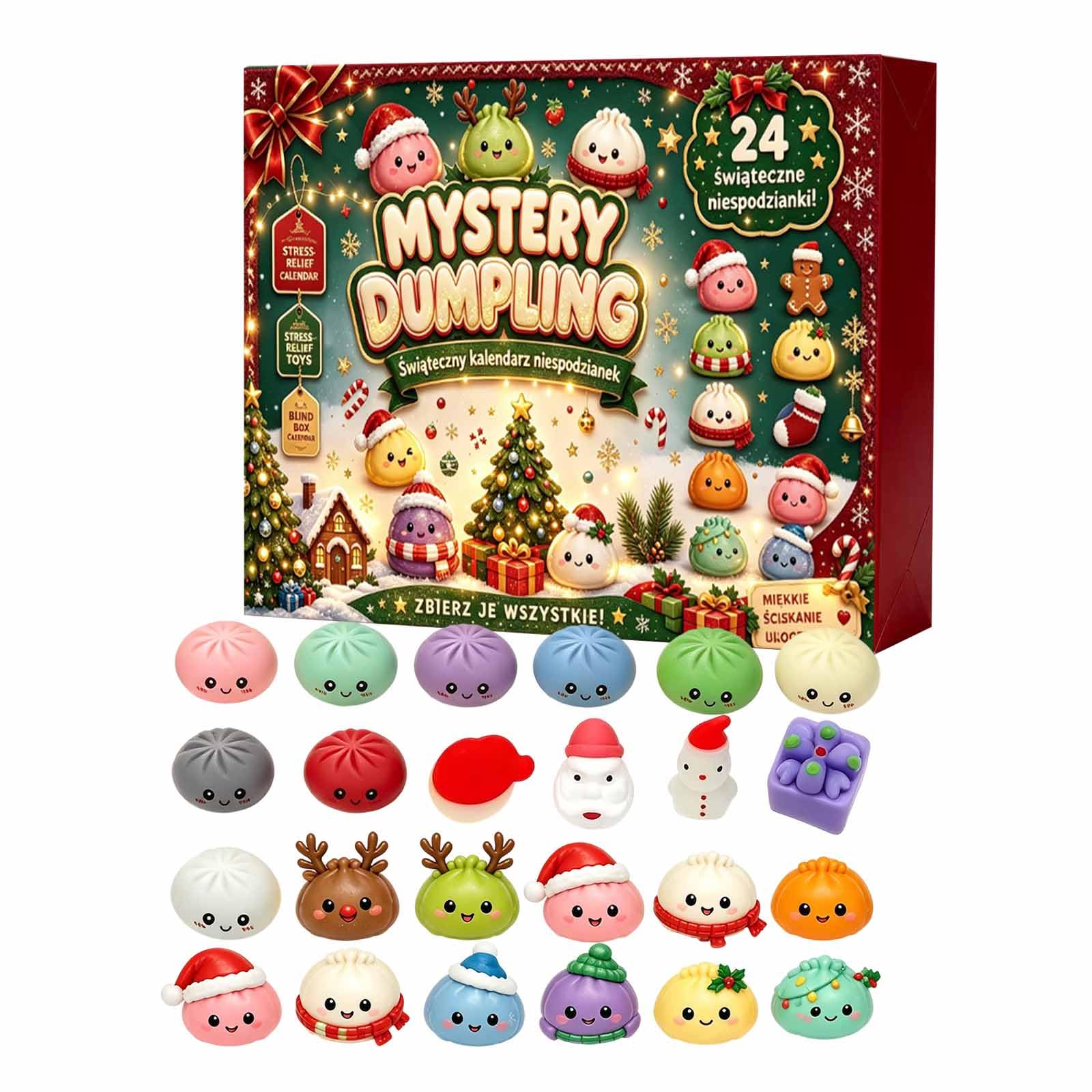 Christmas Advent Calendar 24‑Day Toy Christmas ‑Up Hole Punch Sensory Stress For Kids Fidgets Christmas Birthday Party Favors Gift