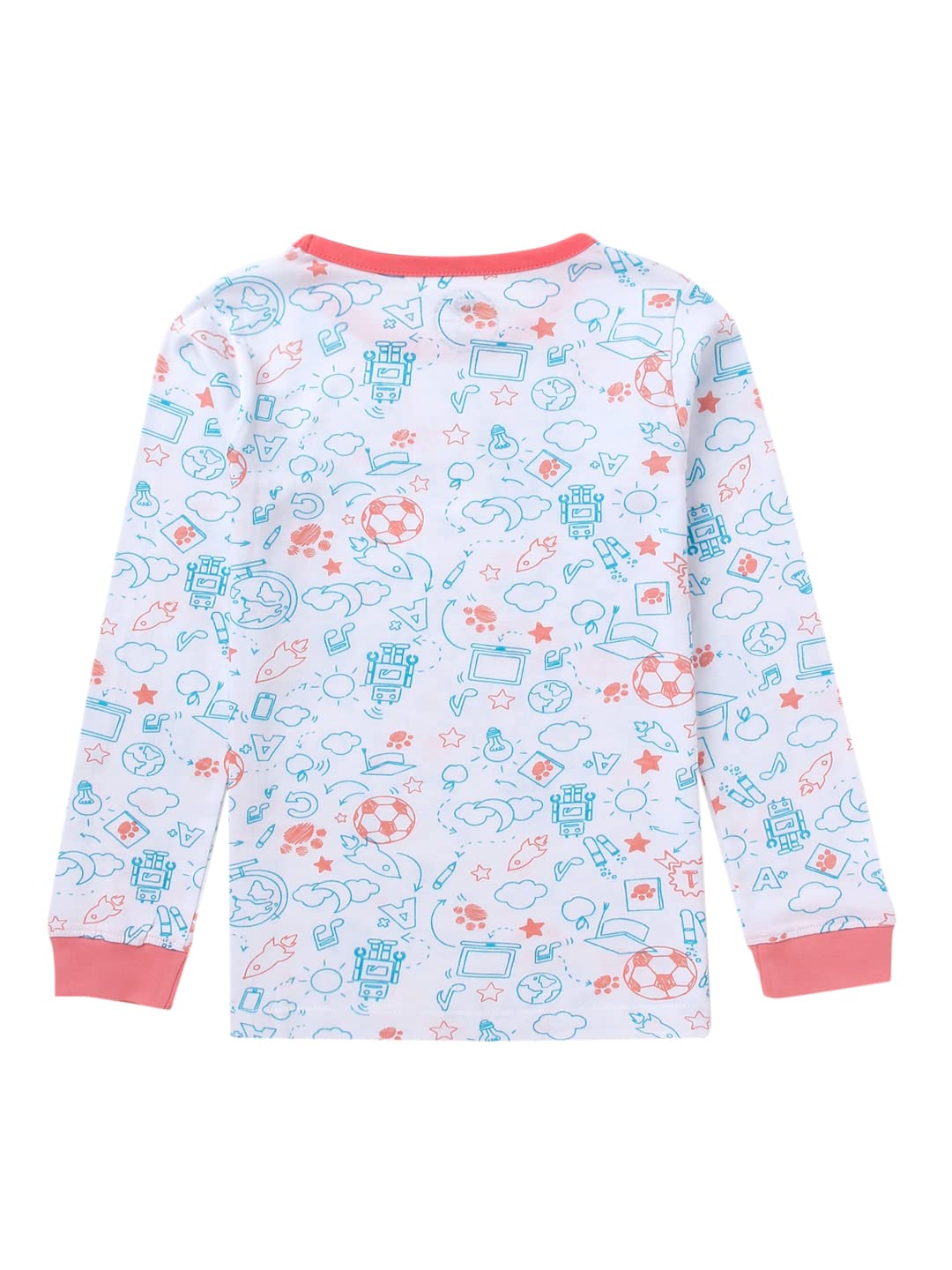 CuB McPAWS be curious Girl's Cotton All Over Print T-Shirt Pyjama Set (GS22SLP341Mul_05-06Y_Multi-Coloured_5 Years-6 Years) 4