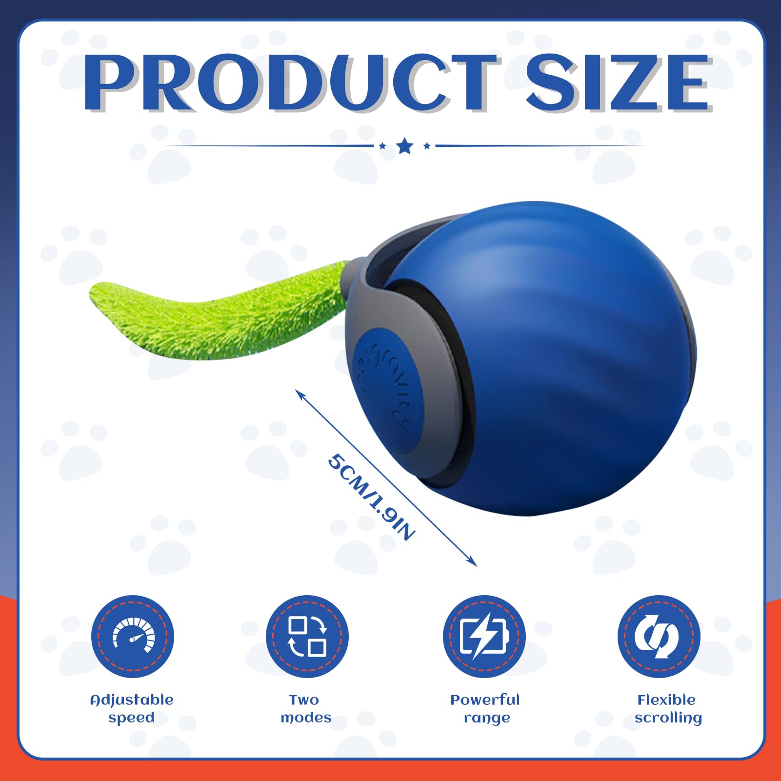 Interactive Play Ball for Cats 2.0 Autoecho Cat Toy Ball Electric, Cat Toy Self-Employment Two Adjustment Modes - Image 2