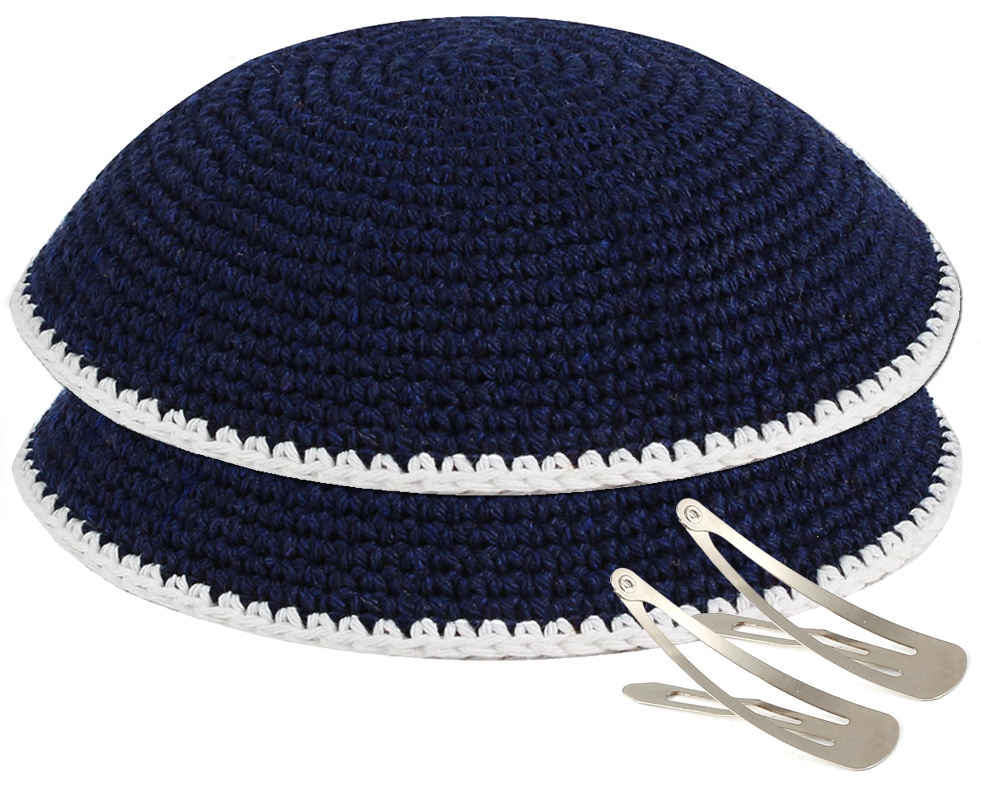 Zion Judaica Bulk Knitted Kippahs 16cm Quality Knit Handmade Kippots Cotton Yarmulkes 6.3"