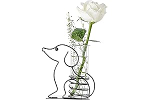 Elegant Dog Vase: Marbrasse Desktop Glass Planter for Home Decoration