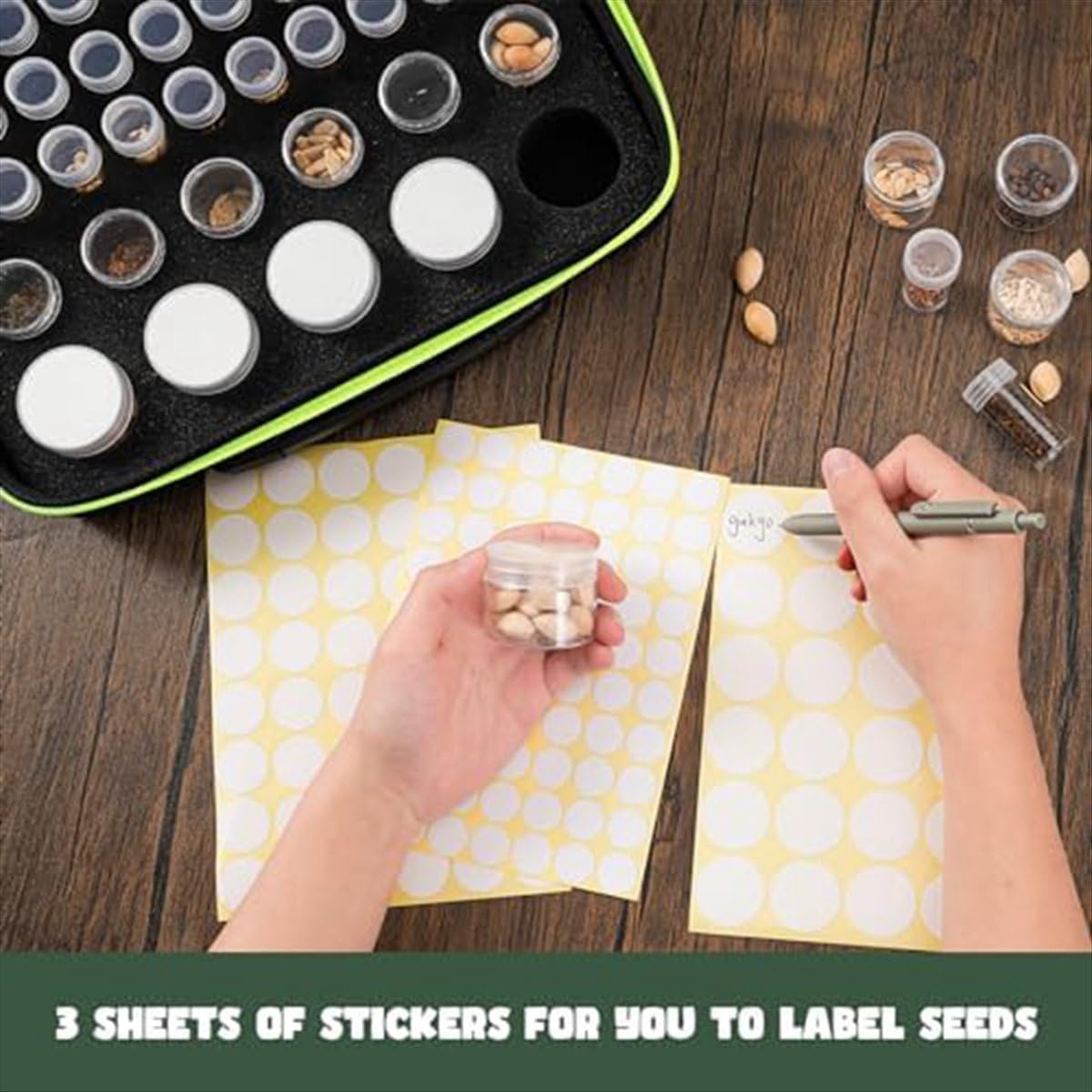 Caja de almacenamiento de semillas de 41 ranuras, contenedor de embalaje resistente y seguro para jardín, verduras, plantas, flores, juego de ahorro