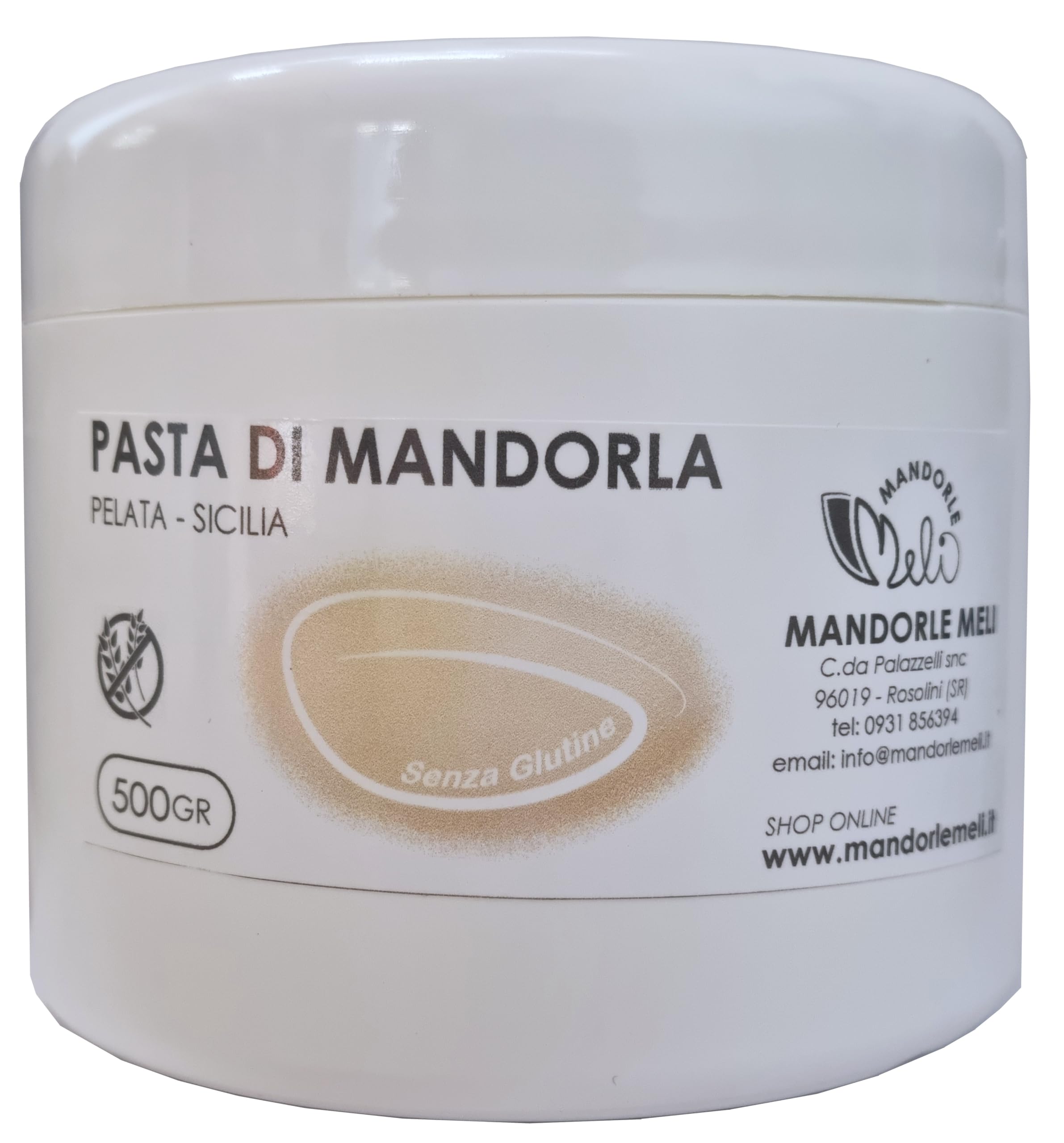 Pasta di Mandorla Pelata Pura Senza Glutine con Mandorle Selezionate 100% Naturale - Preparato per Gelato, Dolci, Granite, Creme e Pasticceria Artigianale - Prodotta in Sicilia (500g)