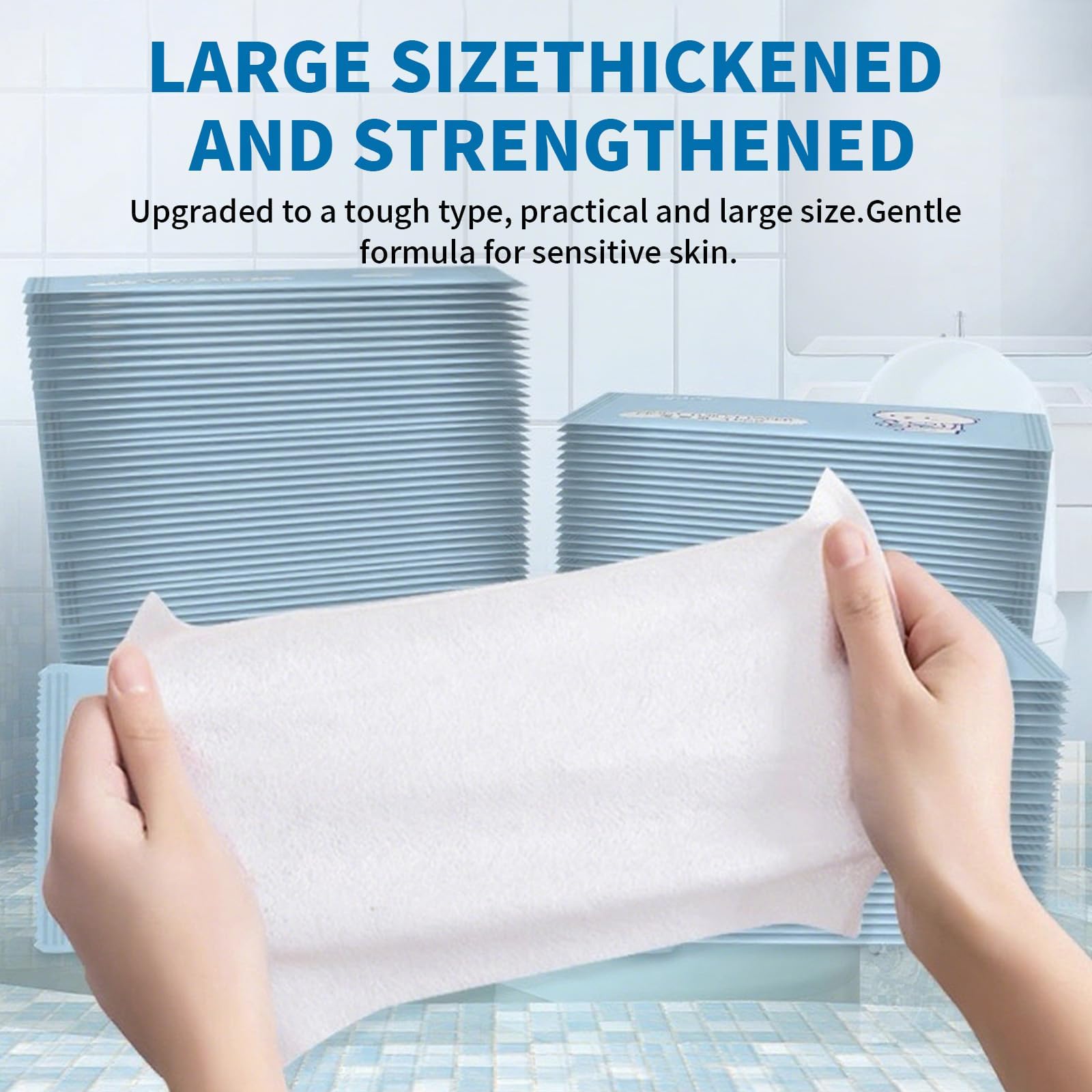 70 paños refrescantes empaquetados individualmente, papel higiénico húmedo empaquetado individualmente, papel higiénico húmedo, tamaño de viaje, paños de limpieza de viaje respetuosos con la piel para