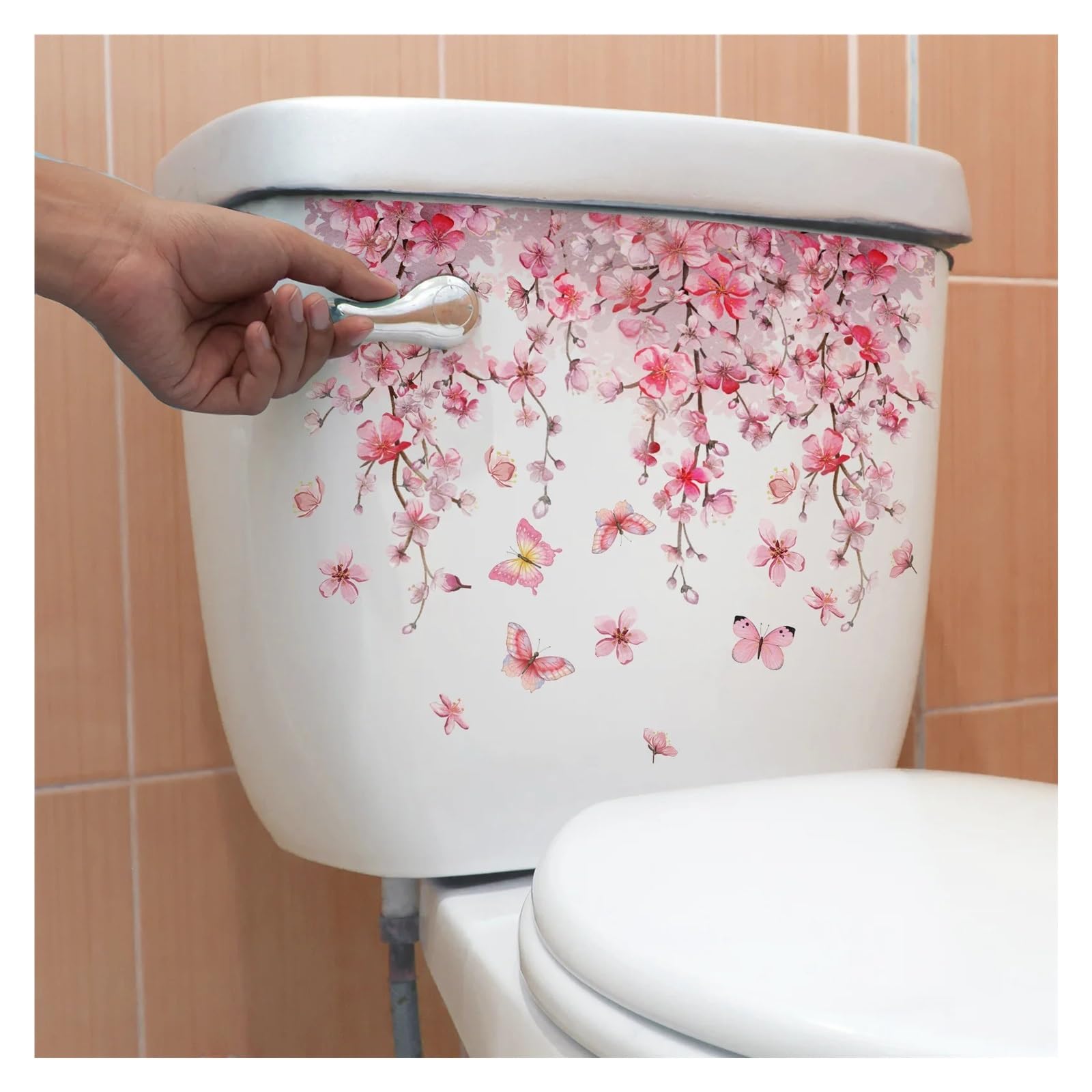 Palm Leaf Wall Decals Plant Leaves Wall Sticker Toilet WC Self Adhesive Mural Beautify Flower Home Decoration Decals(Colour G(35x25cm))