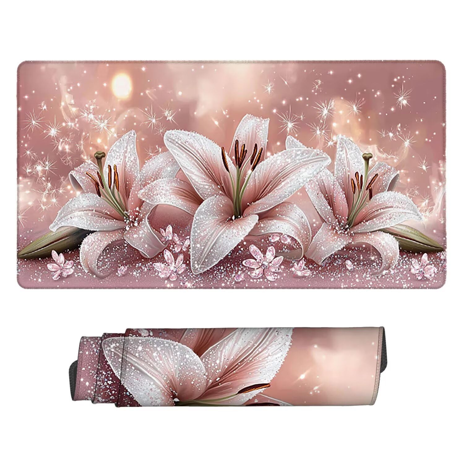 Podkładka pod mysz do gier, 1600 x 800 mm, XXL, duża gamingowa podkładka pod mysz, wodoodporna podkładka pod mysz, długa podkładka na biurko z przeszytymi krawędziami, mata na biurko z gumową podstawą