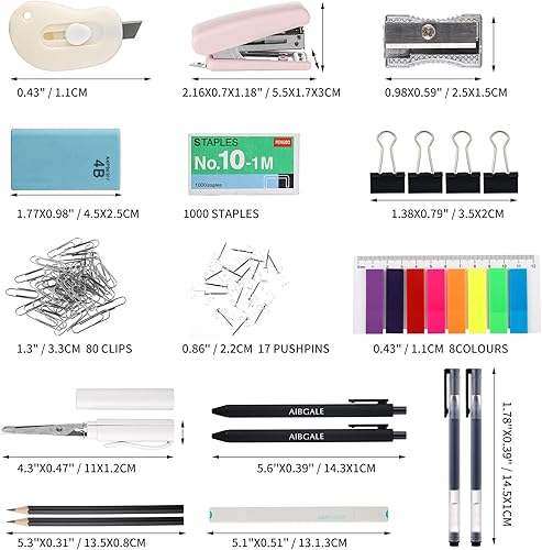 Miniatura 4 de Kit de suministros de oficina de 123 piezas con organizadores de escritorio, juego de papelería de oficina, mini kit de suministros de oficina