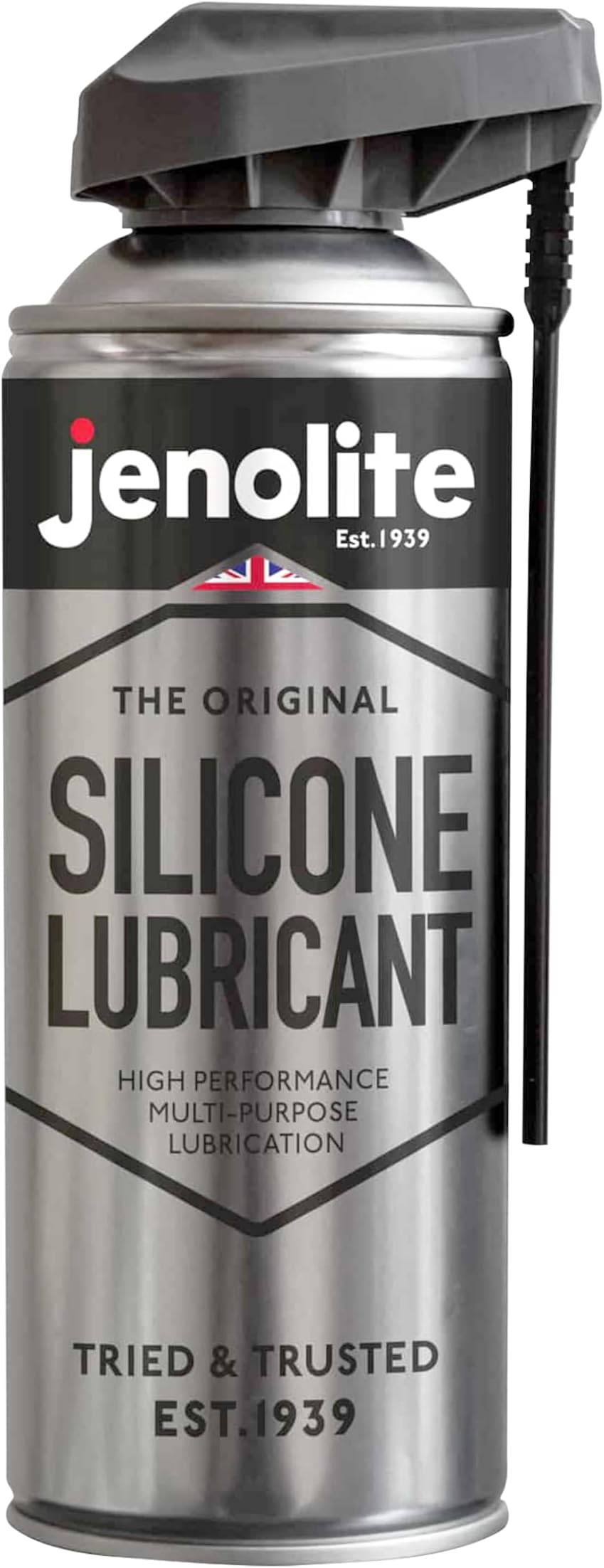 JENOLITE Silicone Spray Lubricant | Smart Straw | High Performance Multi-Purpose Lubrication | Heat Resistant, Repels Dirt & Moisture, Non-Toxic Lubricant | 400ml (13.5fl oz)
