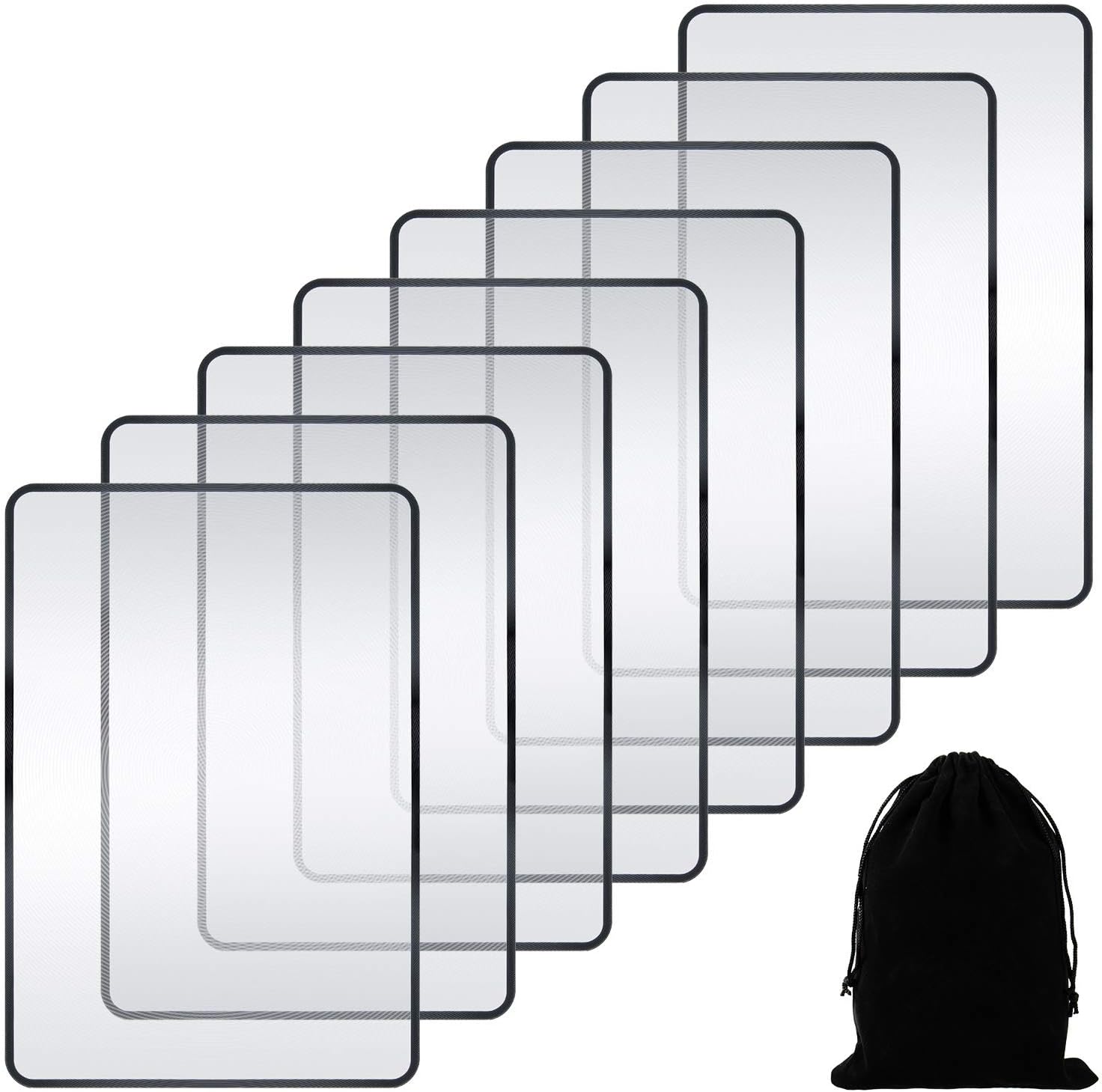 Enhon 3x Page Magnifier 7 x 4.7 Inch Magnifying Sheet Fresnel Lens Page Magnifying Glass for Elderly and People with Low Vision Reading Small Patterns, Maps and Books (8 Pieces)