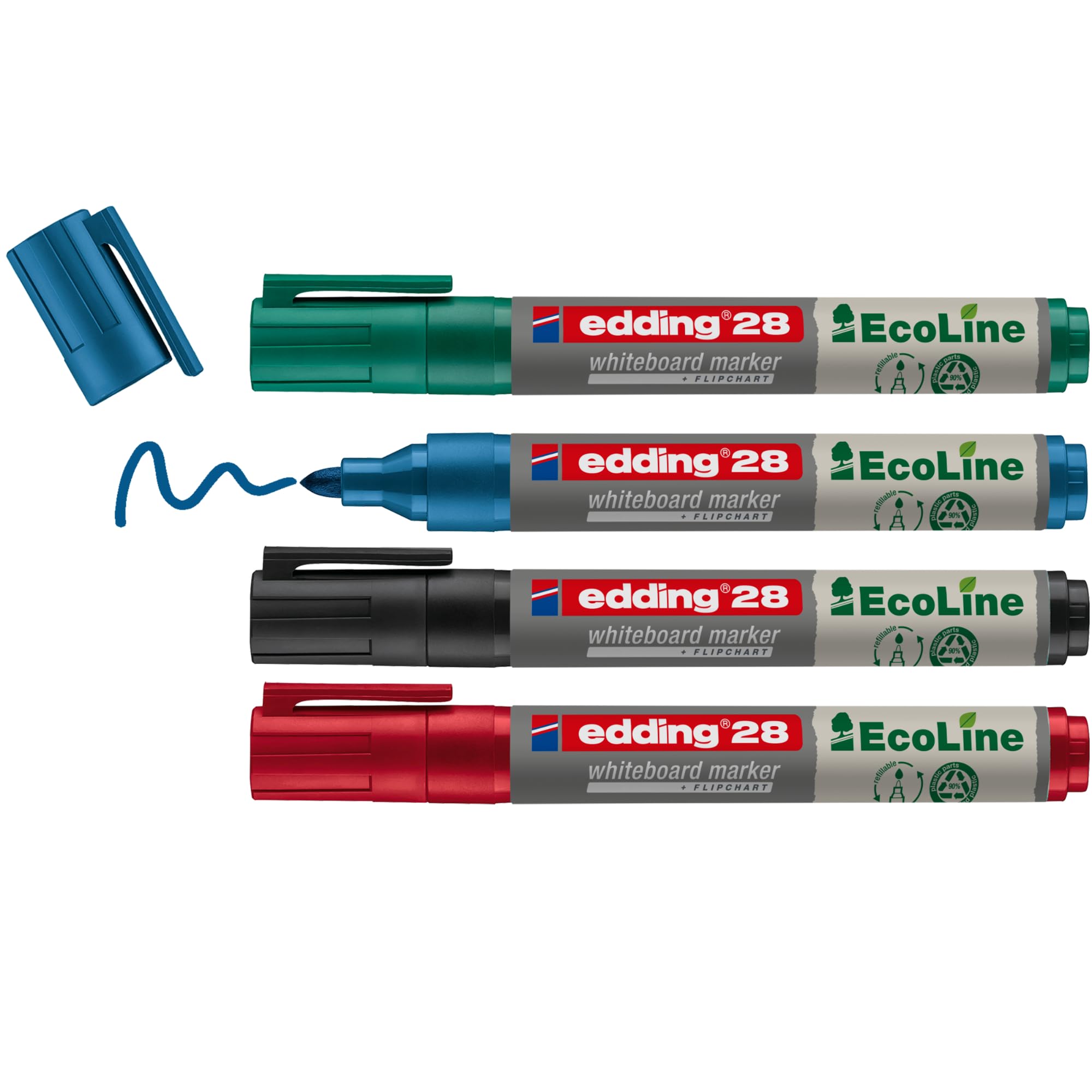 Edding-28 Eco Bullet Boardmarker Pk4 Ass
