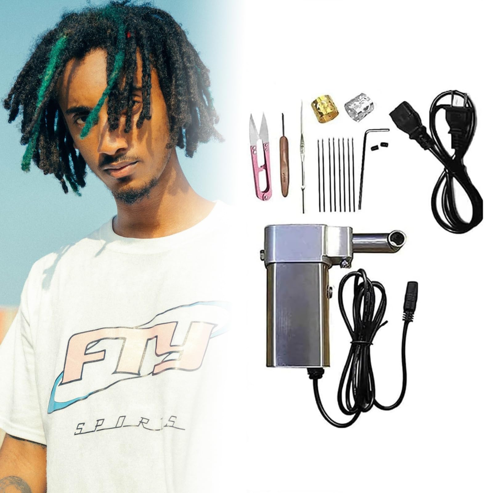 Máquina de ganchillo portátil de mano para hacer rastas sin esfuerzo manual en sintético