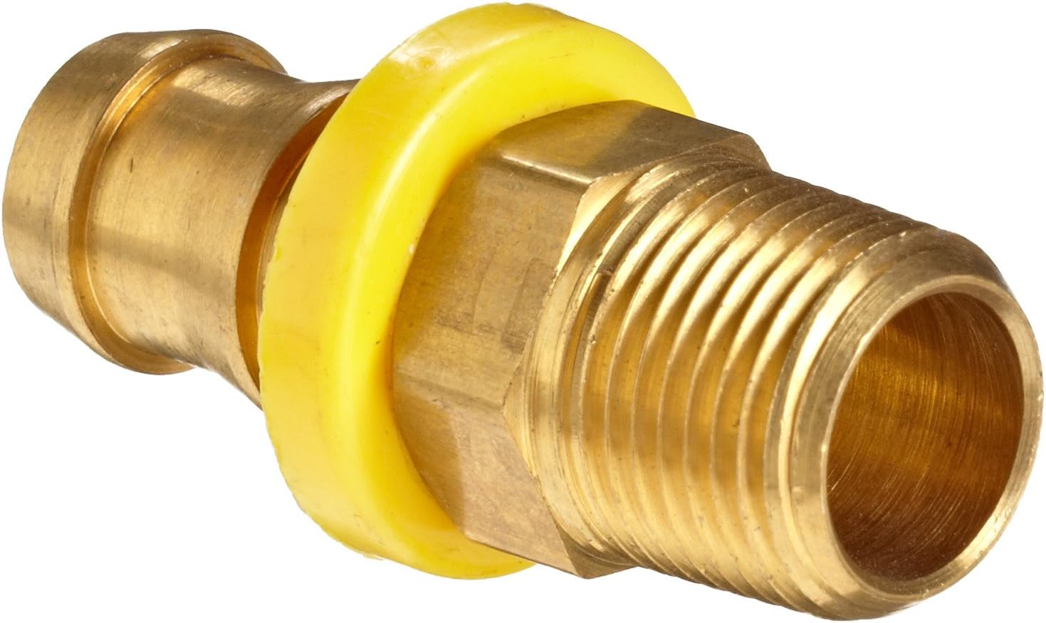 Anderson Metals 30206 Brass 1/2?Inch Push?On Hose Barb x 3/8?Inch Male NPTF Adapter, Straight Brass Hose to Pipe Fitting for Air, Fuel & Fluid Lines Applications