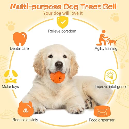 Miniatura 4 de HIPPIH Paquete de 2 rompecabezas para perros, juguetes interactivos para dispensar golosinas, juguetes duraderos para cachorros para dentición,