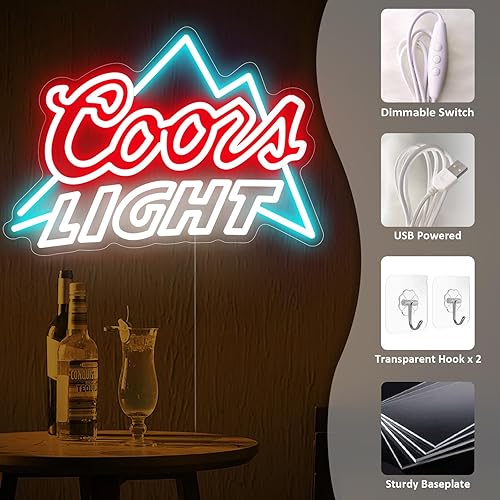 Miniatura 3 de Crs Light - Letrero de neón de cerveza para bar, pub, cueva de hombre, garaje, luz LED de neón de cerveza para decoración de pared del hogar, bar,