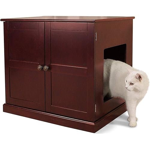 Meow Town Concord Litter Box Cabinet Furniture for Cats and Kittens