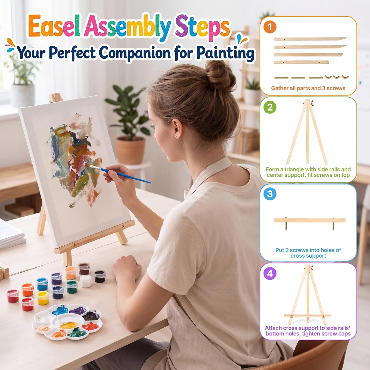 8 Pack Sip and Paint Kit for Adults, 8x10 Inch Canvas and Easel Set with Acrylic Paints, Brushes, Travel Hard Storage Case, Paint Party Supplies for Girls Night, Date Night & Couples