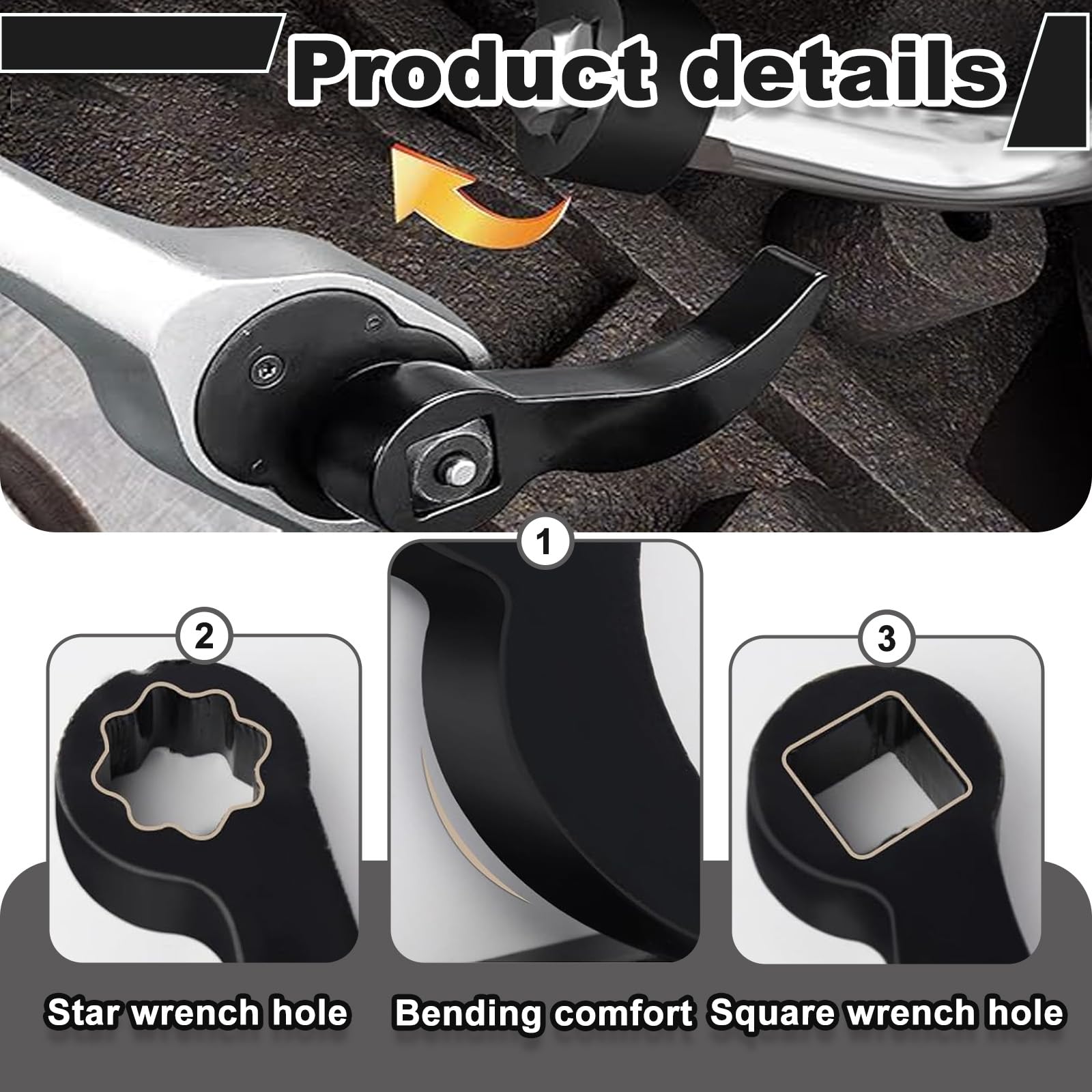AABDTYYD 2 Pcs 1/2 Inch Breaker Bar Compatible Pry Bar Wrench Adapter Head - Image 4