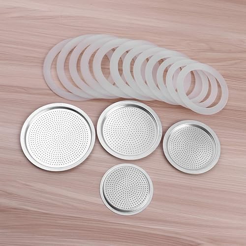Miniatura 6 de iiniim 36912 taza de gel de sílice junta anillo de sello y filtros de aluminio reemplazo para moka pot café 9 taza OneSize