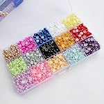 Chenkou Craft Random 100g/lot (Around 400pcs) 4-20mm Half Round Imitation Pearls Seastar Bow Rose Rhinestone Flat Back Pearl Bead Loose Beads (Mix 100g)