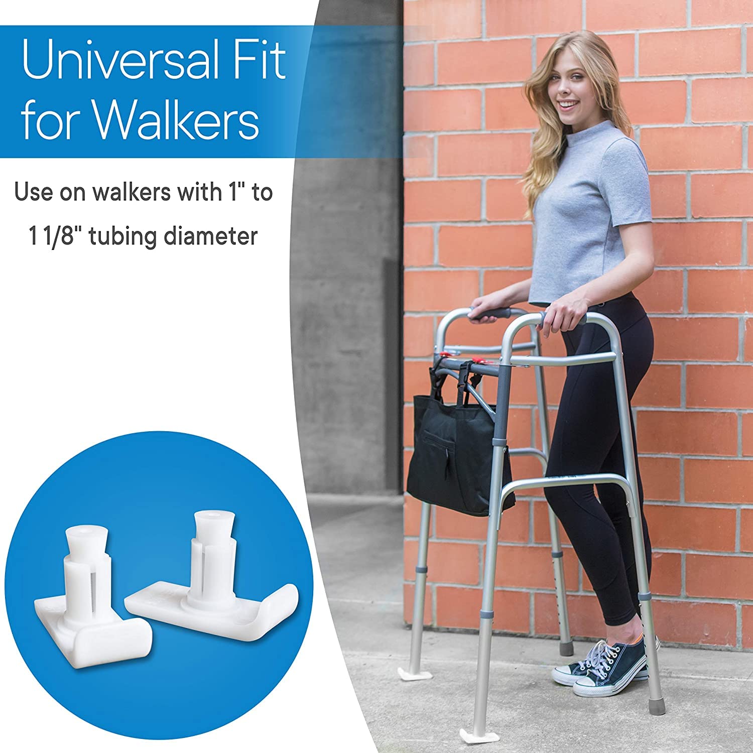 Lifeswonderful - Par de Esquís Deslizatores de Plastico para Andadores - Ajuste Universal para Tubo de 25-30mm