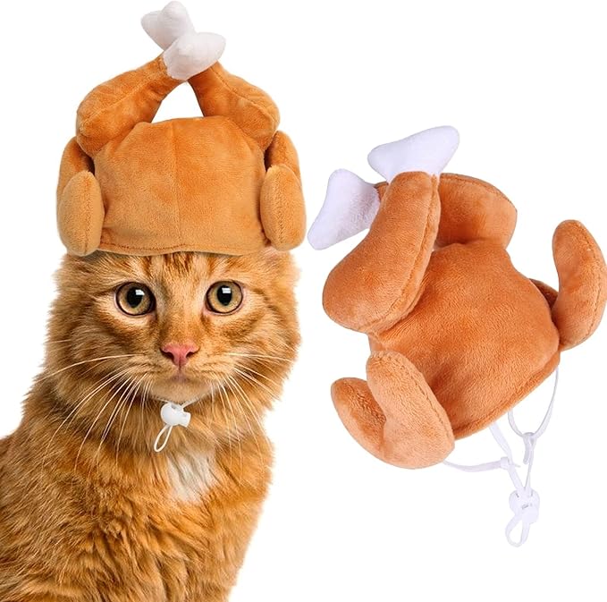 Disfraz de Acción de Gracias de Pavo para Gato Pequeño de Peluche miniatura 8