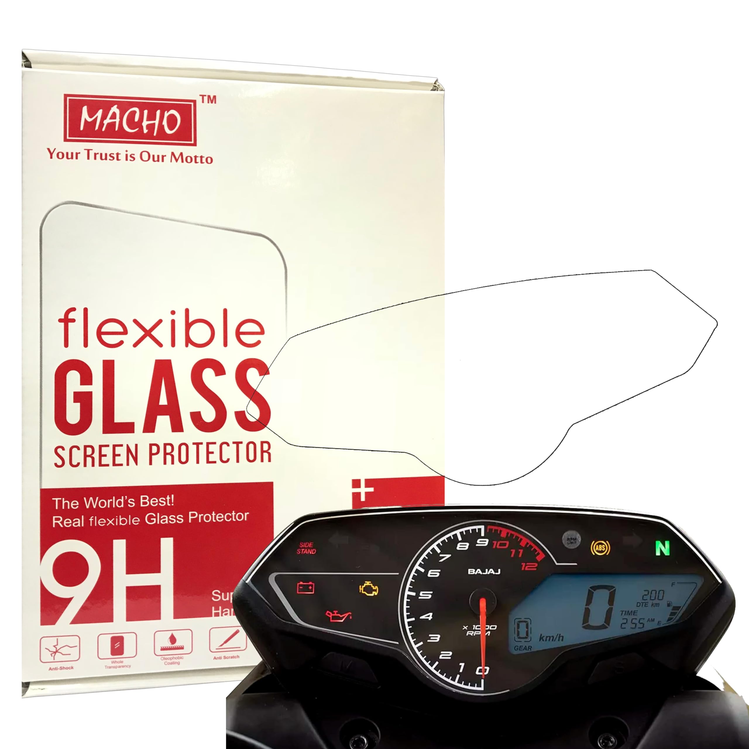 Macho 9H Screen Guard Scratch Protector for Bajaj Pulsar F250/ N250 ...