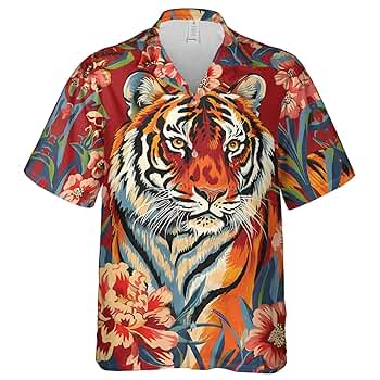 Tiger Lovers Hawaiian Shirt for Men - Tropical Tiger Casual