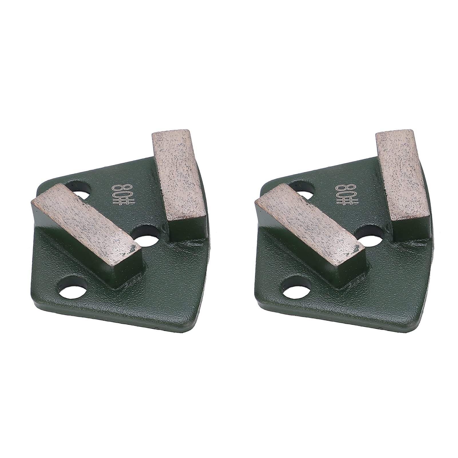 generic 3 piezas diamante molienda trapezoidal zapatos hormigón corte agresivo 2 dientes largos verde 80#