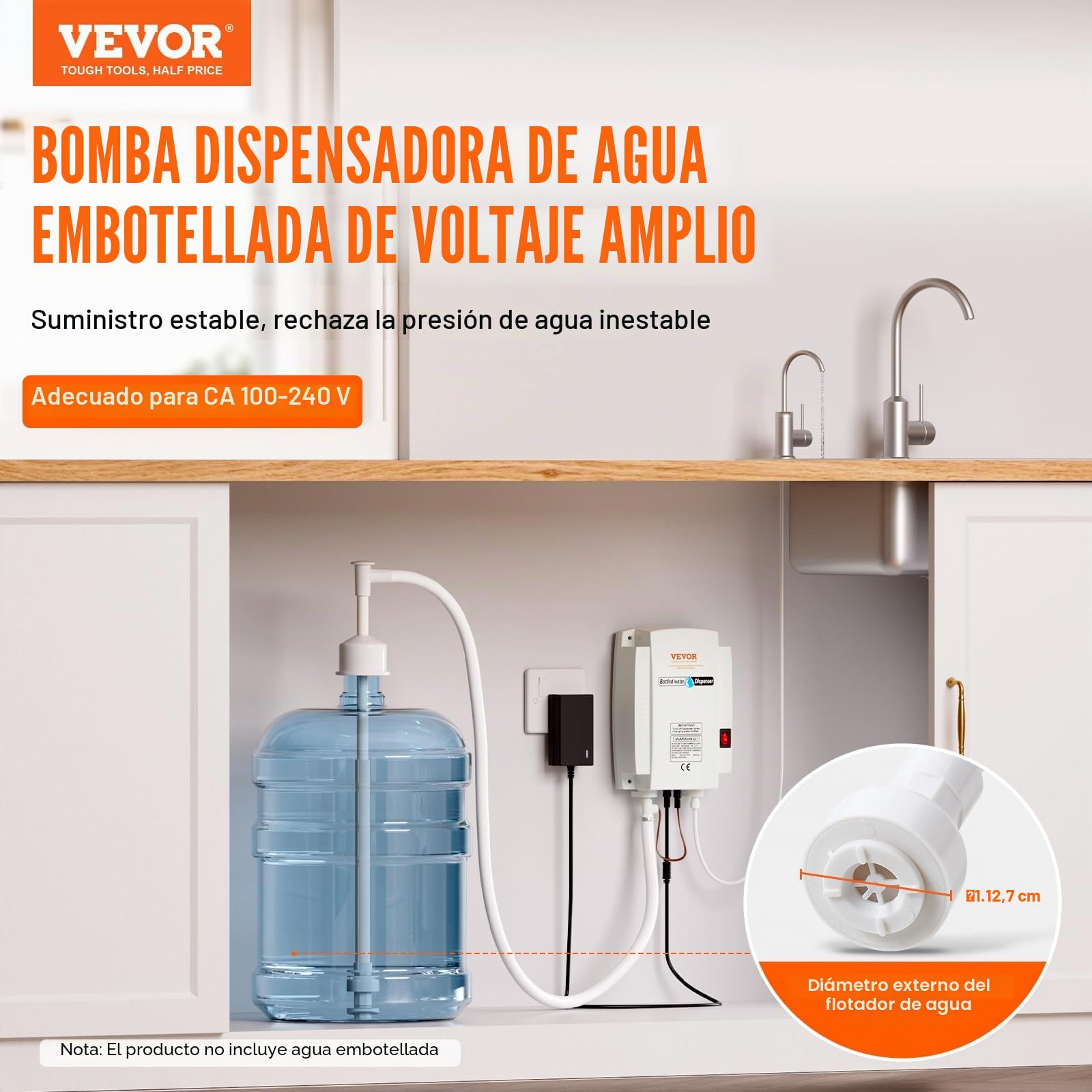 Bomba de Dispensador de Agua 35 W Dispensador de Bomba de Agua Bomba de Agua Potable Sistema de Agua Embotellada 14x19x7.6cm