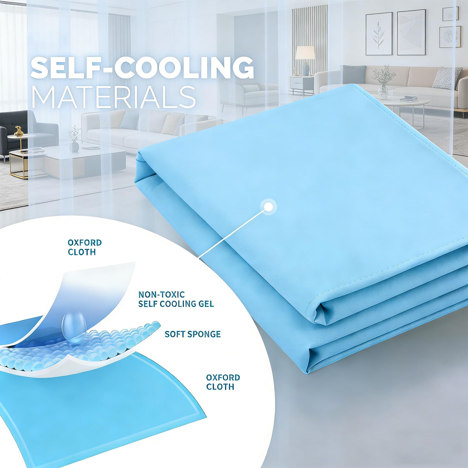 Esterilla de refrigeración para perros, 90 x 50 cm, esterilla de gel autorefrigerante de verano para perros y gatos, lavable, plegable, resistente a los arañazos, alfombrilla de refrigeración