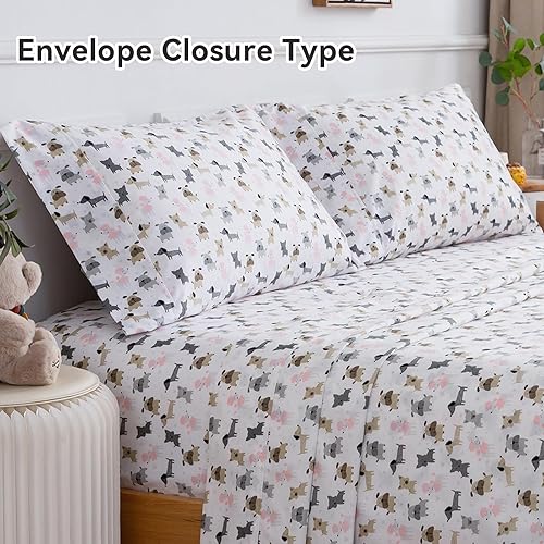 Miniatura 6 de ILVOE Sábanas florales de tamaño matrimonial, 4 piezas con estampado floral, sábanas de bolsillo profundo de 16 pulgadas, sábanas refrescantes