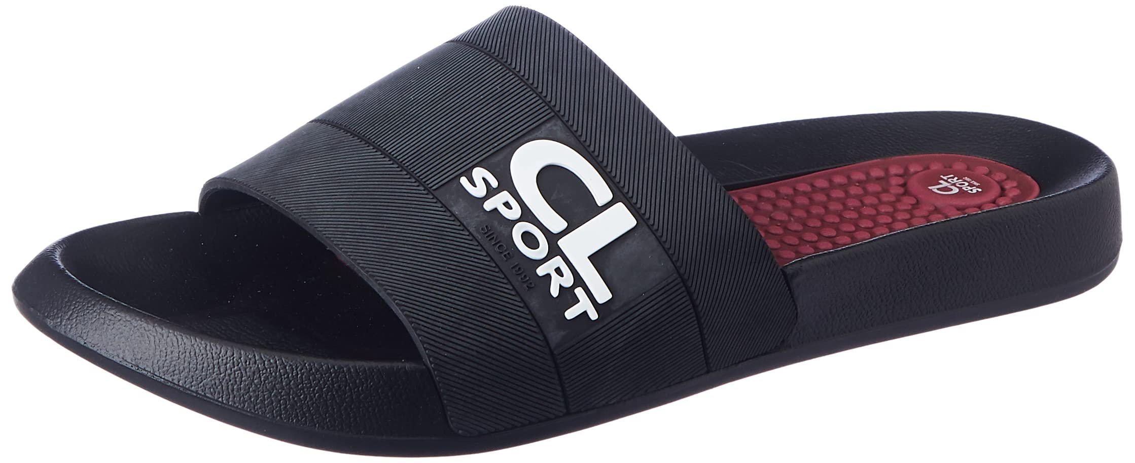 Carlton London Sports MenS Black-Maroon Slipper - 8 Uk (CL-F-M-205_Black-Maroon) (B097P96WZ6) Amazon Price History, Amazon Price Tracker