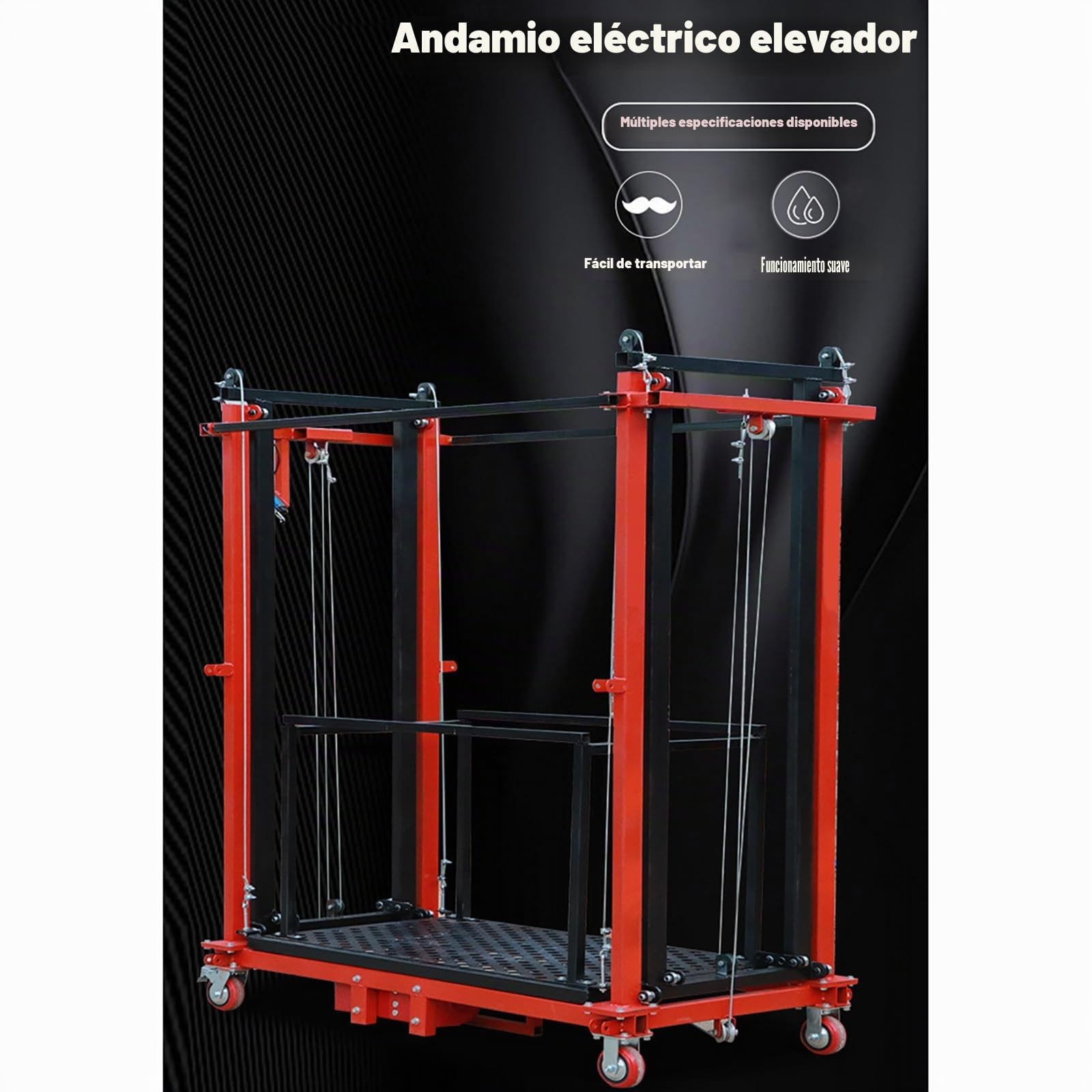 Andamio Eléctrico con Ruedas Universales, Plataforma Elevadora Móvil Plegable, con Capacidad De Carga De 500 Kg.(Raise 6 metres)