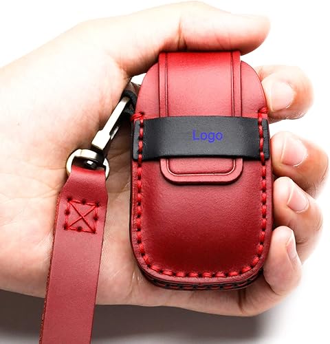 Miniatura 4 de Funda de cuero para llavero compatible con Subaru, control remoto sin llave, Forester Impreza Outback WRX BRZ Legacy y XV Crosstrek, etc. (A-rojo),