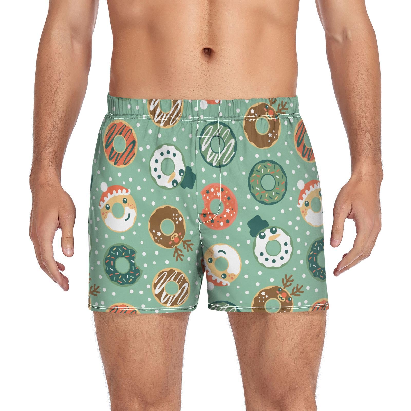 Men's Boxer Shorts Cotton Loose Underwear with Button Fly