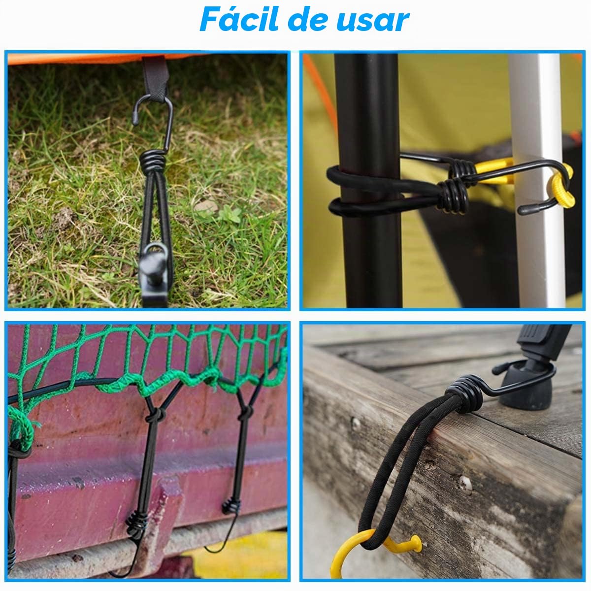 Gancho Expansor,25 Piezas Gancho de Cuerda Elástica,Gancho de Cuerda Tensores Elasticos Transporte Gomas Elásticas con Gancho Expansores de Fijación Negro