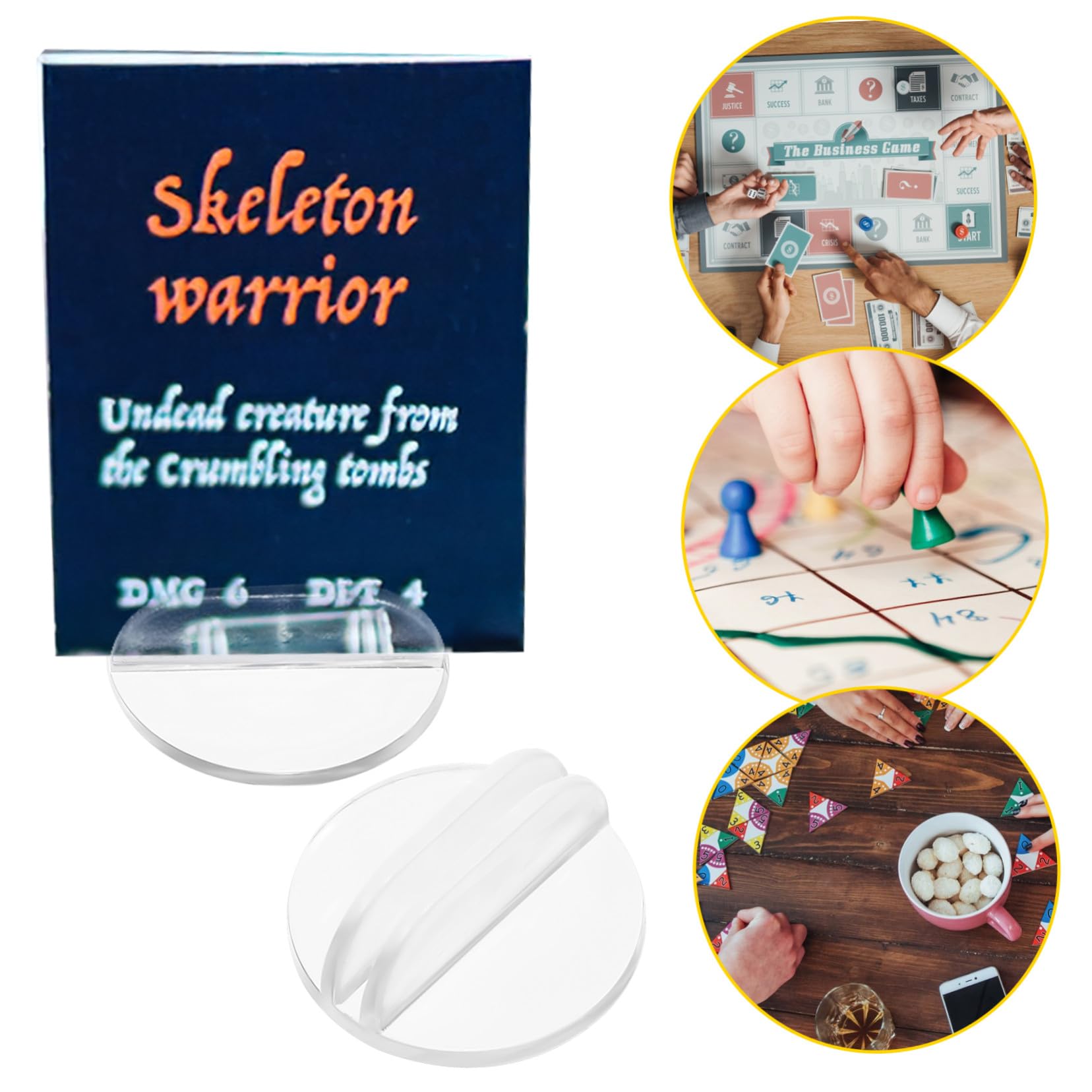 50 Soportes Redondos De Plástico Para Tarjetas - Porta Cartas Para Juegos De Mesa