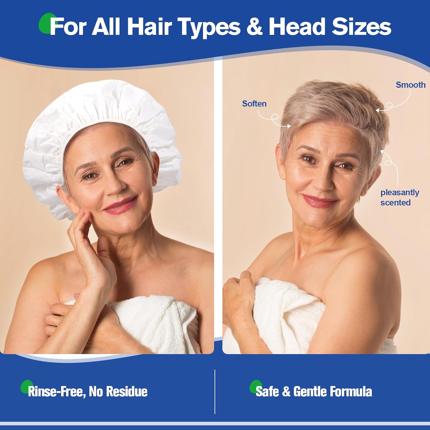 7 Pack Waterless No Rinse Shampoo Caps for Bedridden Patients, Rinse Free Shampoo Caps for Elderly and Post Surgery, Waterless Hair Washing Shower Caps – Microwavable & Gentle & Disposable - Image 5