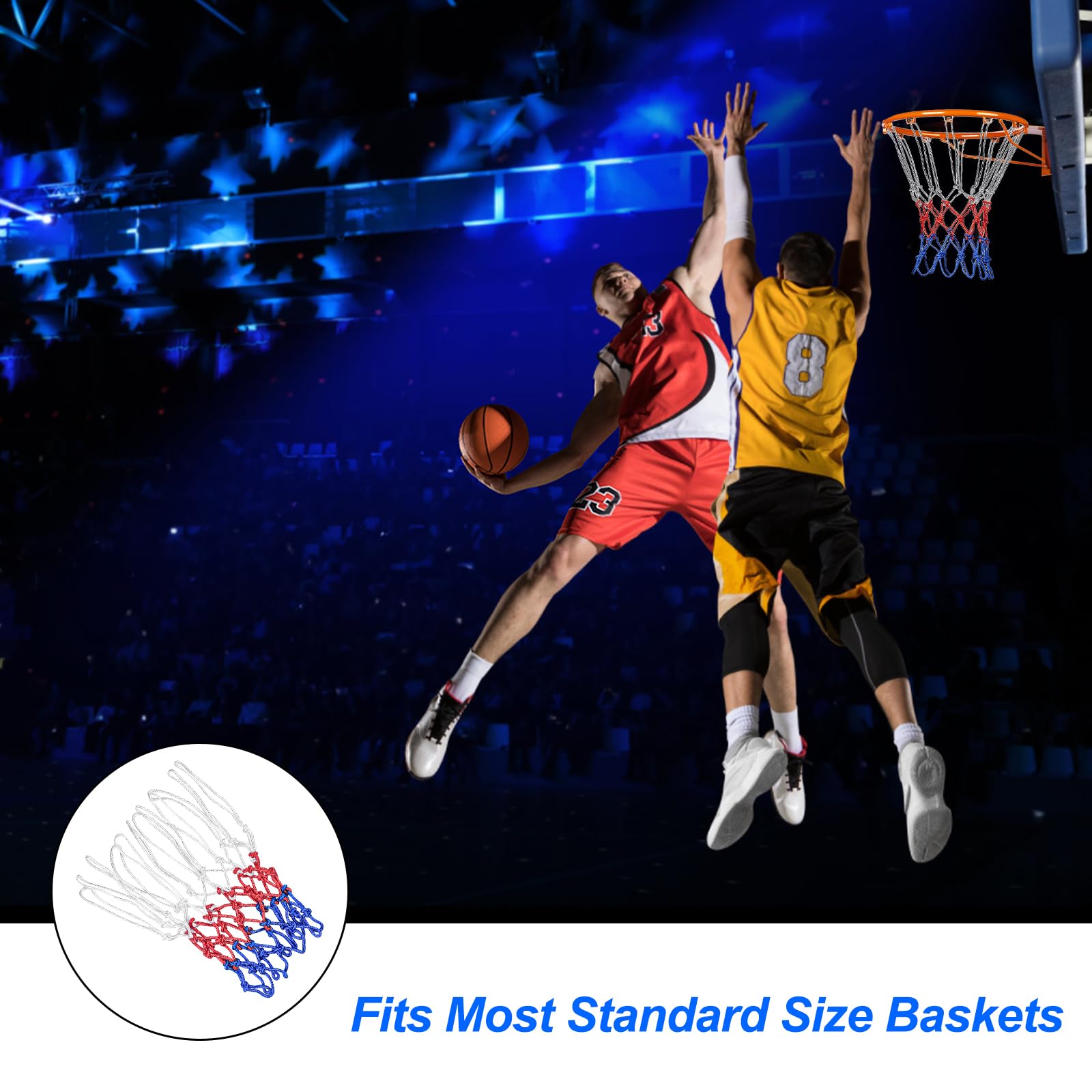 YIIWONI Lot De 2 Filet De Basketball Amovible 12 Boucles