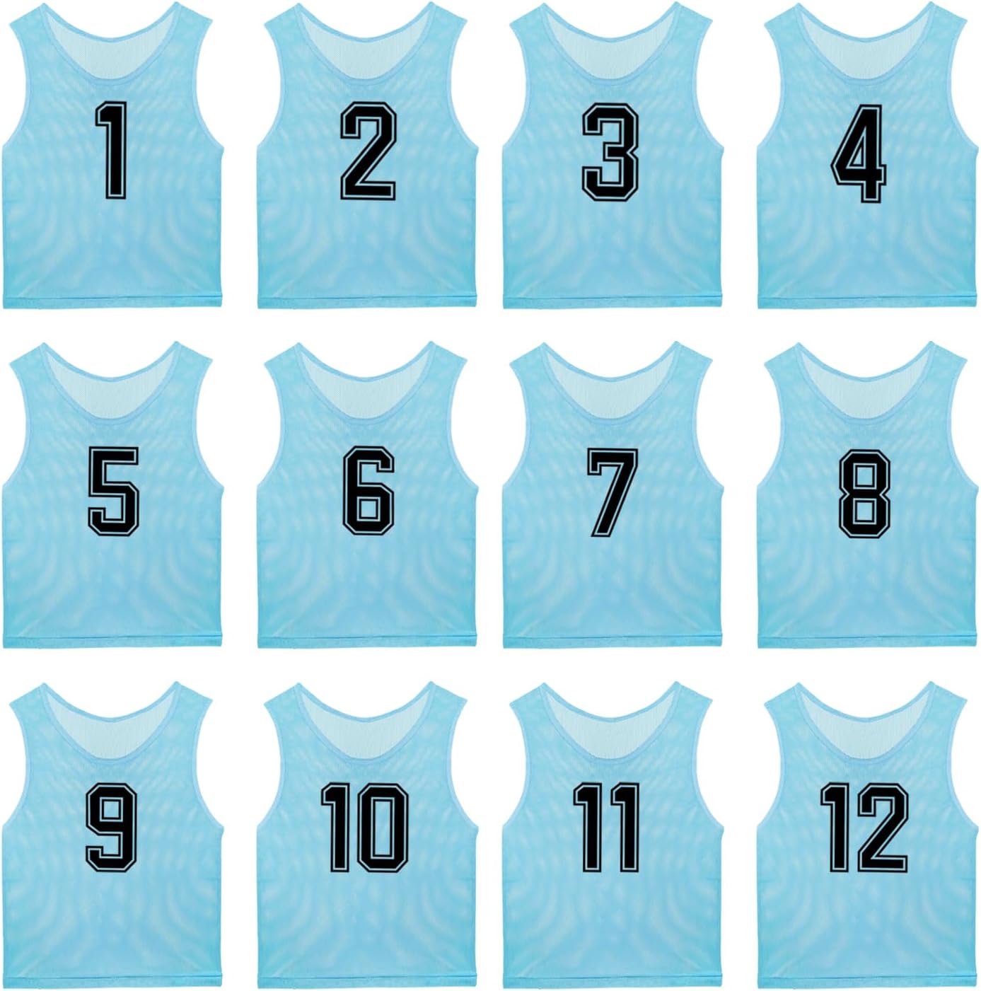 Pinnies Team Practice Vests with Numbers for Child Youth Teen Adult, Mesh Scrimmage Jerseys for Soccer, Football