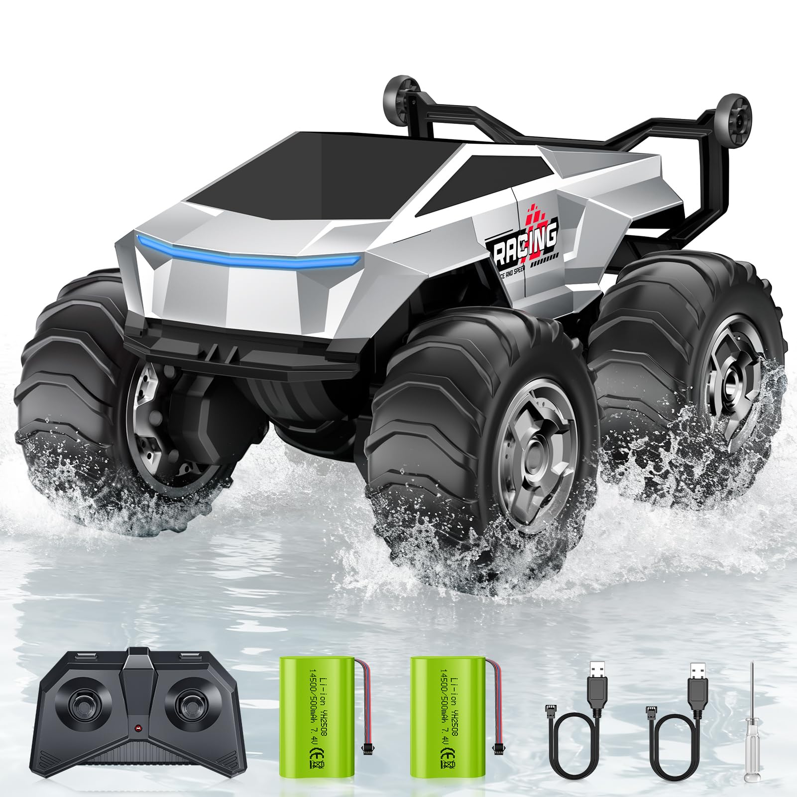 1 16 RC Truck Remote Control Car 4WD Waterproof Amphibious RC Car All Terrain Pickup TIME4DEALS 2 4GHz
