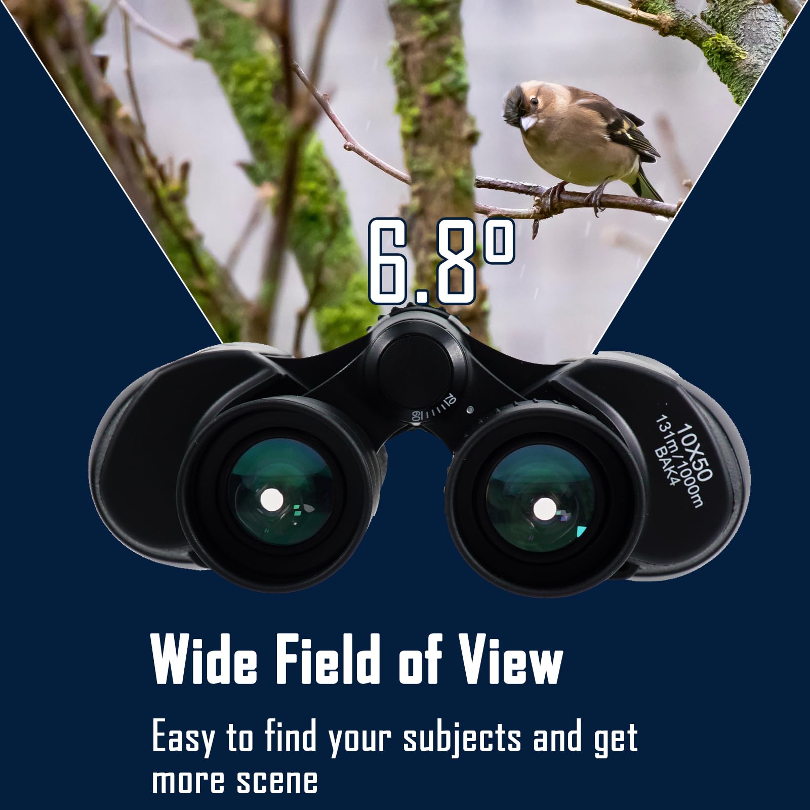 Jumelles Svbony SV206 10x50 HD - Porro Prism Bak4 Imperméables Pour Observation Oiseaux Et Lune