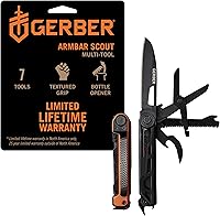 Vista 16 de Gerber Gear Armbar Trade 8-en-1 Multiherramienta - Cuchilla de 6.35 cm de borde liso, palanca, martillo - Equipo EDC y accesorios - Plata