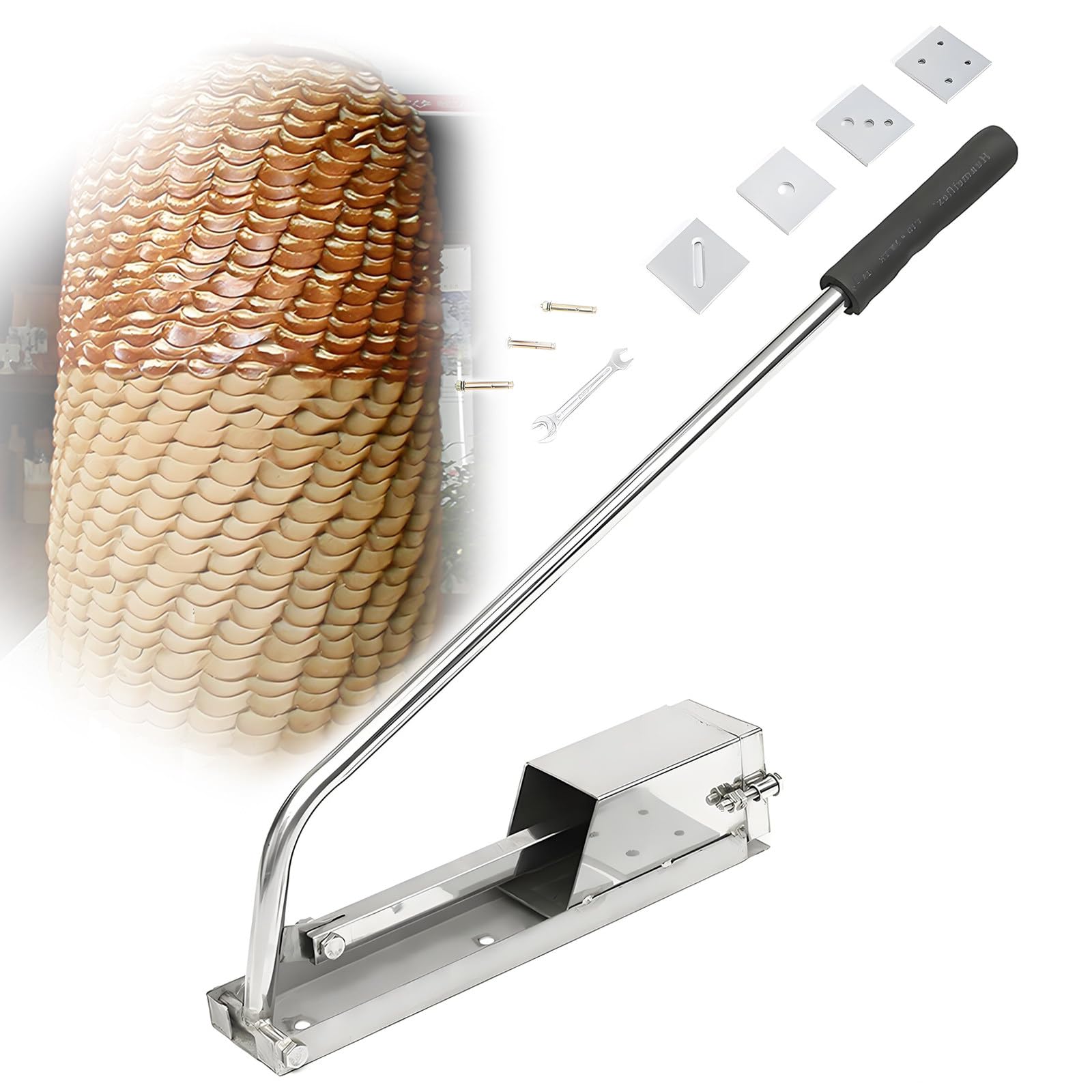 Herramienta de extrusión de arcilla con soporte de pared, máquina formadora de tiras de acero inoxidable, incluye 4 puntas de polímero para cerámica y esculpir