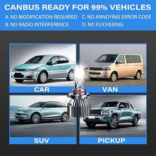 Miniatura 6 de Bombillas LED 9005 HB3 universales para faros delanteros, bombillas antiniebla LED de repuesto halógenas, 500% más brillante, blanco frío, 6000 K,