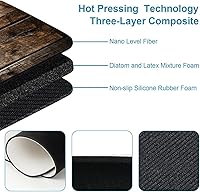 Vista 5 de Alfombra de baño antideslizante lavable para baño, ducha, bañera, grano de madera marrón, 16 x 24 pulgadas