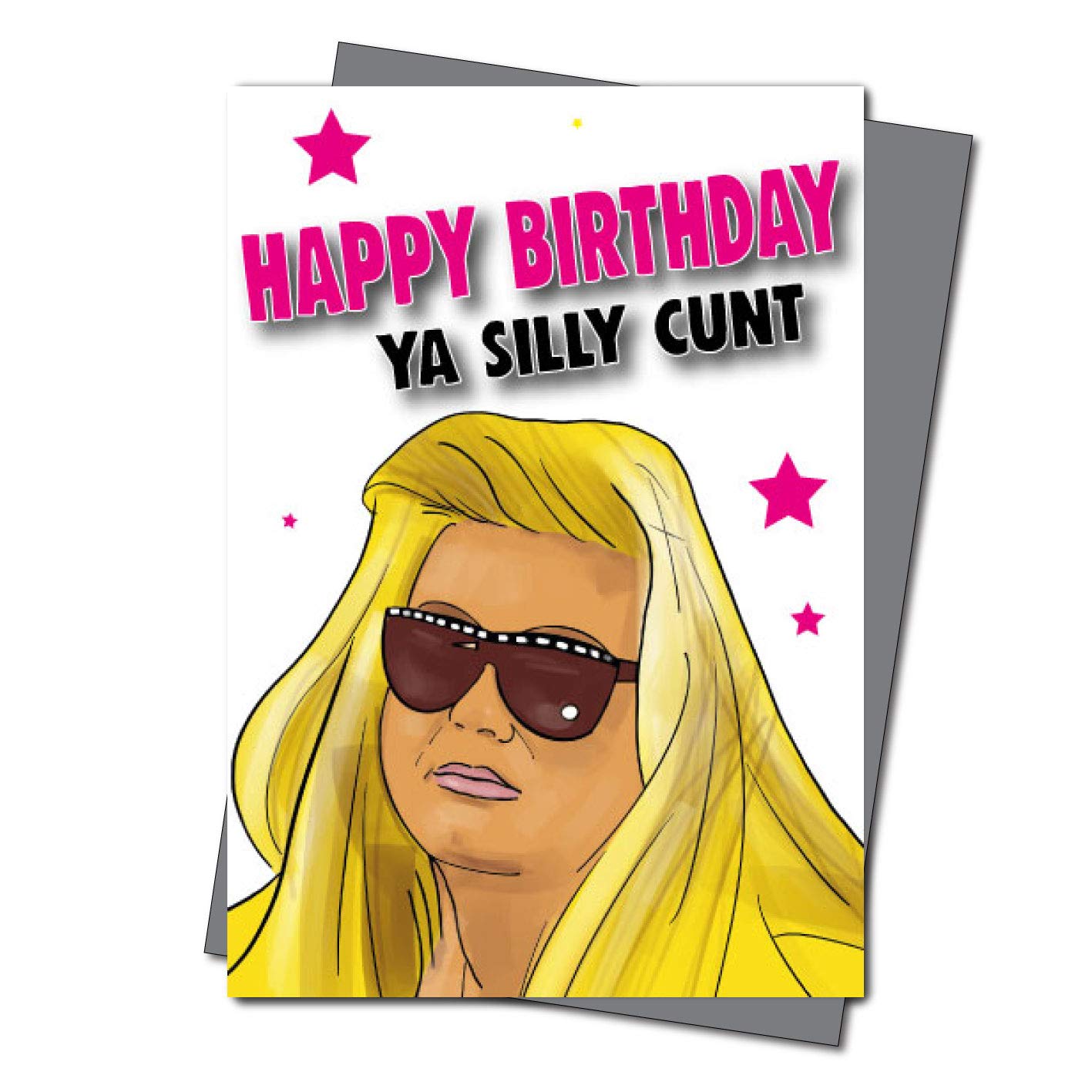 Funny Diva Birthday Card Ya Silly C*nt – Rude Glam Humour Greeting for Her Friend Sister – Sassy Icon Card – Blank Inside with Envelope IN49