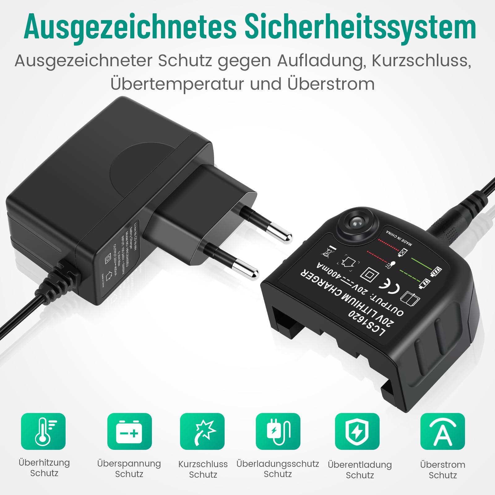 ASUNCELL Chargeur de Batterie Compatible avec Black & Decker, 18V/20V Li-ION Chargeur Rapide pour BL2018 BL2018-XJ BL1518 LBXR20-OPE LBXR20 LB20 LBX20 LBX4020 LB2X4020 LBXR2020-OPE BL1514 LBXR16