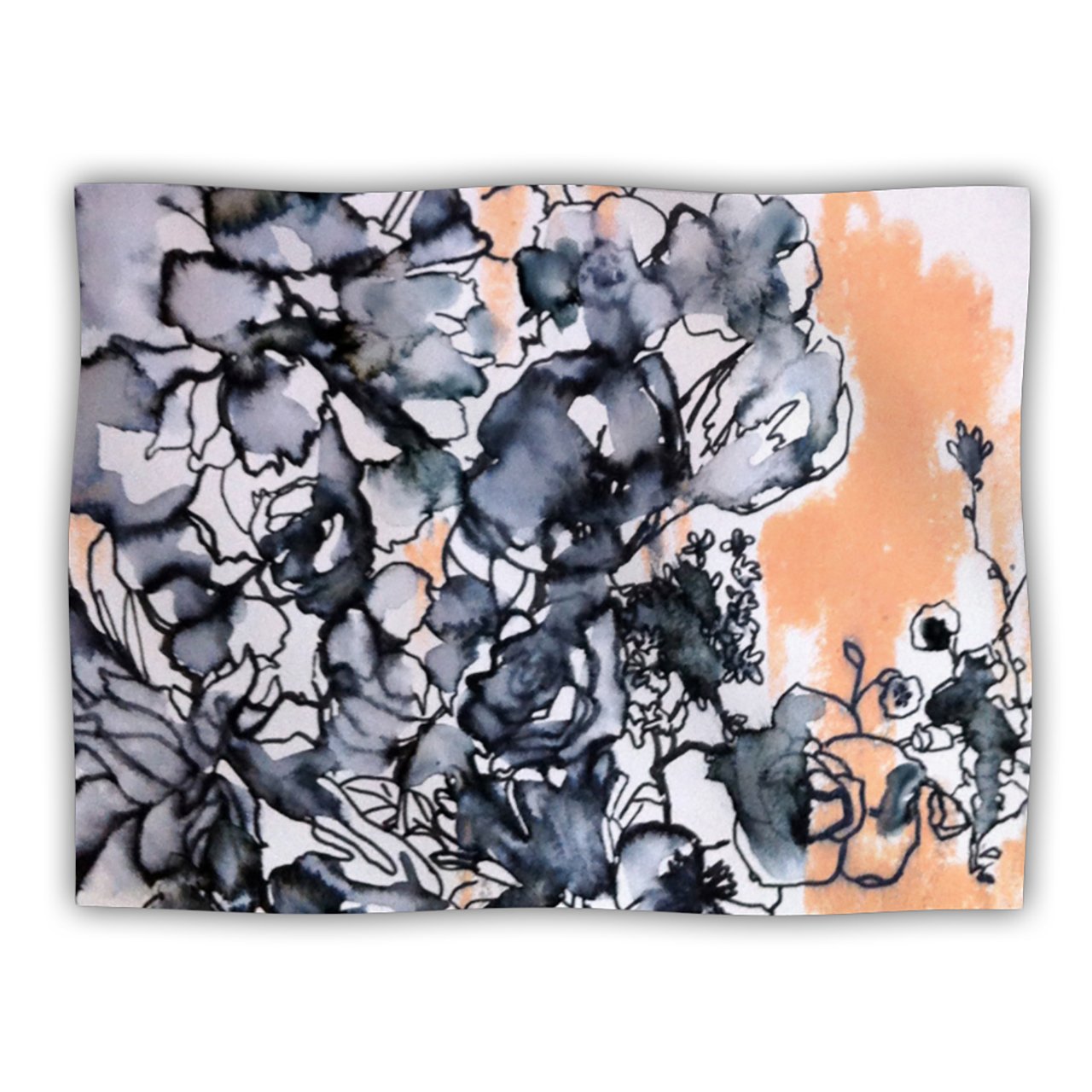 KESS InHouse Sonal Nathwani Inky Bouquet Pet Blanket, 60 by 50-Inch