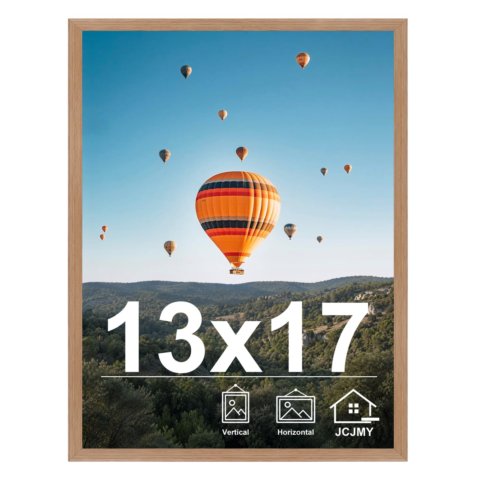 JCJMY 13x17 Picture Frame Rustic Brown for Wall Hanging, Wall Mounting Horizontally or Vertically, 13 x 17 Wall Gallery Poster Photo Frames with Shatter Resistant Plexiglass, Rustic Brown